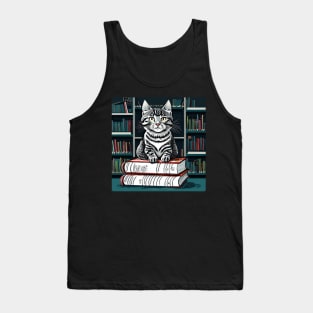 Adorable Cat in the Library Tank Top